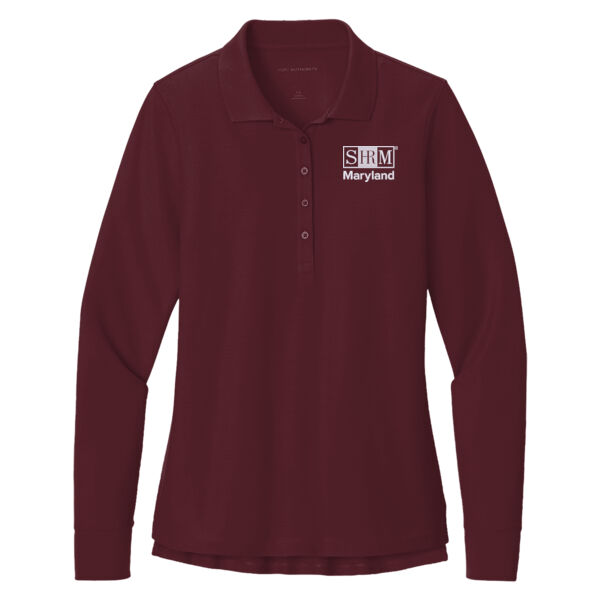 Maryland SHRM Embroidered - Women's Wearever Signature Pique Long Sleeve Polo Thumbnail