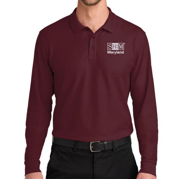 Maryland SHRM Embroidered - Wearever Signature Pique Long Sleeve Polo Thumbnail