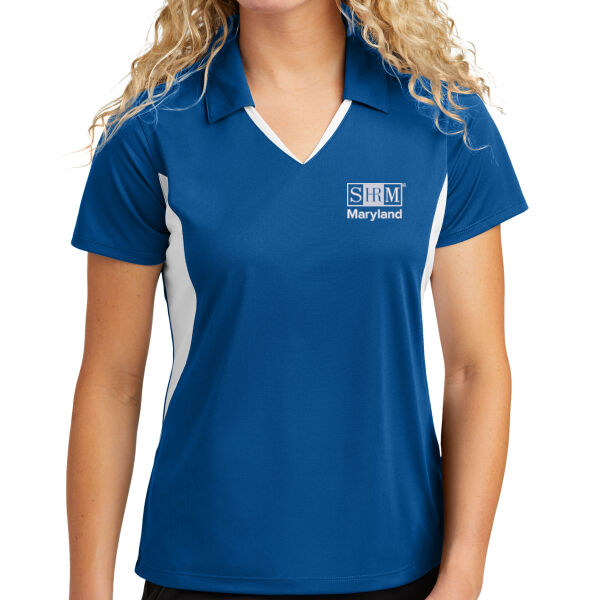 Maryland SHRM Embroidered - Women's Side Blocked Micropique Sport Wick ® Polo Thumbnail